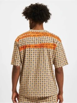 CARLO COLUCCI Herren T-Shirt Allover Print In Beige -Only & Sons Shop carlo colucci t shirt beige 911621 1