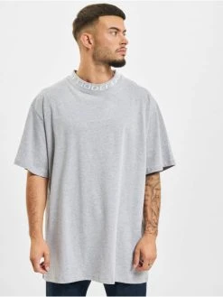 DEF Herren T-Shirt Basic Rib In Grau