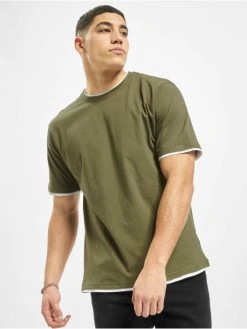 DEF Herren T-Shirt Basic In Olive