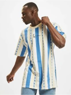 Karl Kani Herren T-Shirt Small Signature Stripe In Blau
