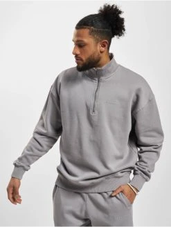 Pegador Herren Pullover Logo Oversized Halfzip In Grau
