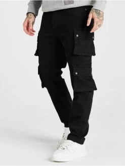 Sik Silk Herren Cargohose Loose Fit In Schwarz