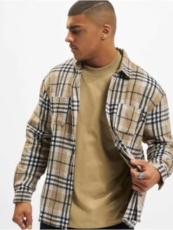 Sik Silk Herren T-Shirt Back Logo Distressed Chec In Braun