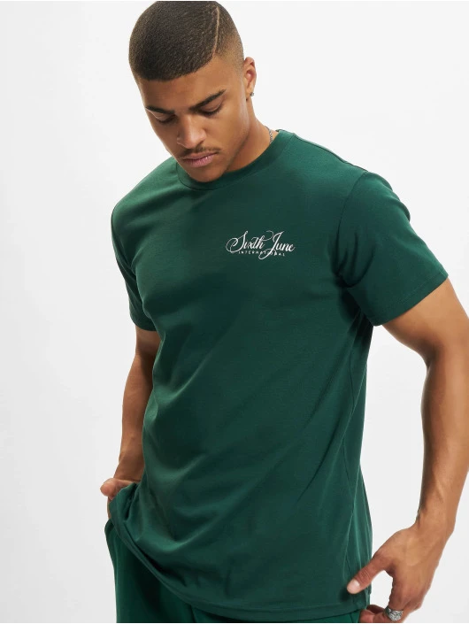 SIXTH JUNE Herren T-Shirt Caligraphy In Grün 3 SIXTH JUNE Herren T-Shirt Caligraphy In Grün
