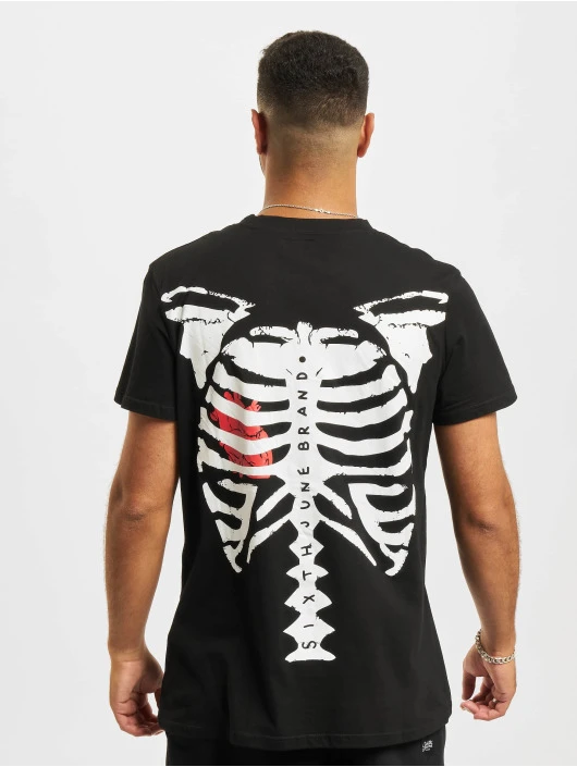 SIXTH JUNE Herren T-Shirt Bones In Schwarz 4 SIXTH JUNE Herren T-Shirt Bones In Schwarz – Bild 2
