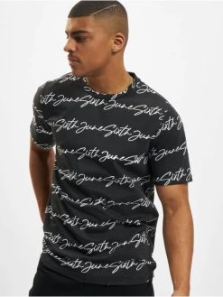 SIXTH JUNE Herren T-Shirt All Over Signature In Schwarz