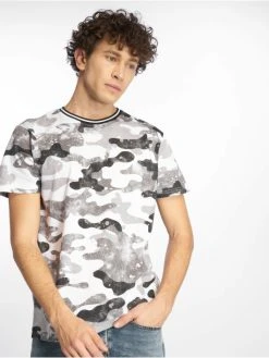 Southpole Herren T-Shirt Camo & Splatter Print In Grau