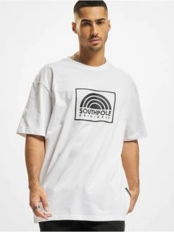 Southpole Herren T-Shirt Square Logo In Weiß