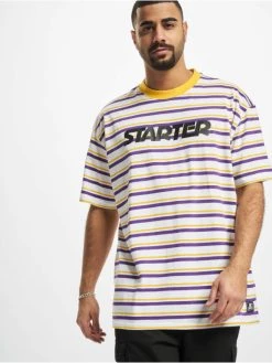 Starter Herren T-Shirt Stripe Jersey In Weiß