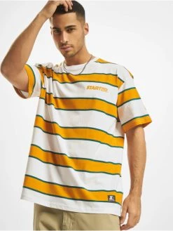 Starter Herren T-Shirt Logo Striped In Weiß