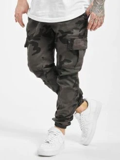 URBAN CLASSICS Herren Cargohose Camo In Grau