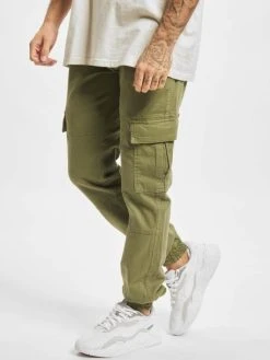 URBAN CLASSICS Herren Cargohose Washed Cargo Twill Jogging In Olive