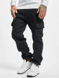 URBAN CLASSICS Herren Cargohose Knitted In Schwarz