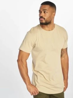 URBAN CLASSICS Herren T-Shirt Shaped Long In Beige