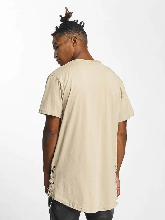 URBAN CLASSICS Herren T-Shirt Lace Up Long In Beige 4 URBAN CLASSICS Herren T-Shirt Lace Up Long In Beige – Bild 2