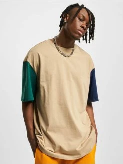 URBAN CLASSICS Herren T-Shirt Organic Oversized Colorblock In Beige