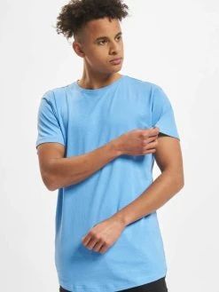 URBAN CLASSICS Herren T-Shirt Shaped Long In Blau