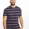 URBAN CLASSICS Herren T-Shirt Yarn Dyed Skate Stripe In Blau