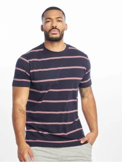 URBAN CLASSICS Herren T-Shirt Yarn Dyed Skate Stripe In Blau