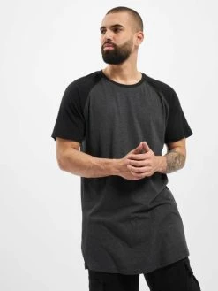 URBAN CLASSICS Herren T-Shirt Shaped Raglan Long In Grau