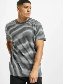 URBAN CLASSICS Herren T-Shirt Basic Stripe In Grau