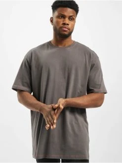 URBAN CLASSICS Herren T-Shirt Heavy Oversized Contrast Stitch In Grau