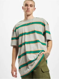 URBAN CLASSICS Herren T-Shirt Light Stripe Oversize In Grau