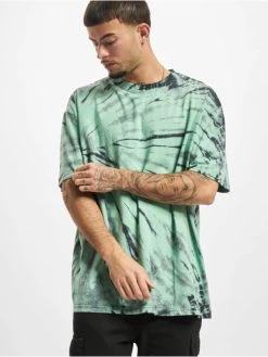 URBAN CLASSICS Herren T-Shirt Boxy Tye Dye In Grün