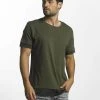 URBAN CLASSICS Herren T-Shirt Long Shaped Camo Inset In Olive -Only & Sons Shop urban classics t shirt olive 400797