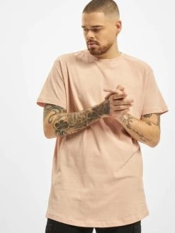URBAN CLASSICS Herren T-Shirt Shaped Long In Rosa
