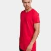 URBAN CLASSICS Herren T-Shirt Long Shaped Slub Raglan In Rot