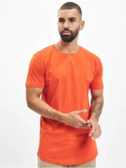 URBAN CLASSICS Herren T-Shirt Shaped Long In Rot