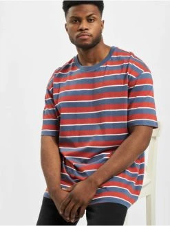 URBAN CLASSICS Herren T-Shirt Yarn Dyed Oversized Board Stripe In Rot