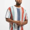 URBAN CLASSICS Herren T-Shirt Heavy Oversized Big All Over Print Stripe In Rot