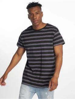 URBAN CLASSICS Herren T-Shirt Multicolor Stripe In Schwarz