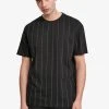 URBAN CLASSICS Herren T-Shirt Oversized Pinstripe In Schwarz