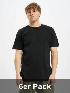 URBAN CLASSICS Herren T-Shirt Basic 6-Pack In Schwarz