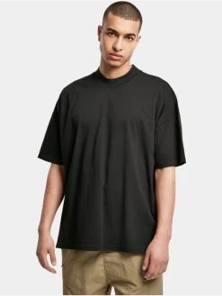 URBAN CLASSICS Herren T-Shirt Oversized Mock Neck In Schwarz