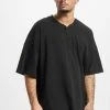 URBAN CLASSICS Herren T-Shirt Oversized Henley In Schwarz