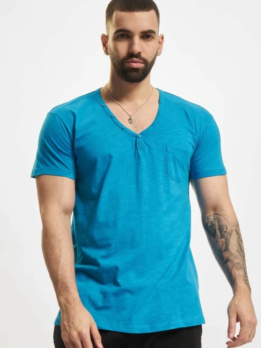 URBAN CLASSICS Herren T-Shirt Slub Henley In Türkis 3 URBAN CLASSICS Herren T-Shirt Slub Henley In Türkis