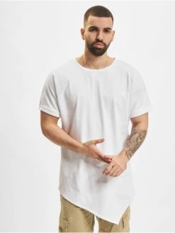 URBAN CLASSICS Herren T-Shirt Asymetric Long In Weiß