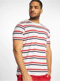 URBAN CLASSICS Herren T-Shirt Yarn Dyed Skate Stripe In Weiß