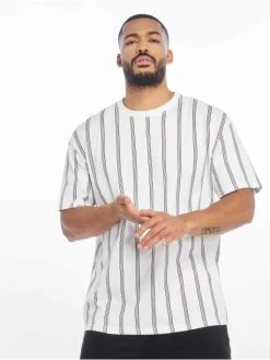 URBAN CLASSICS Herren T-Shirt Heavy Oversized Stripe In Weiß