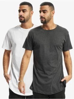 URBAN CLASSICS Herren T-Shirt Pre-Pack Shaped Long 2-Pack In Weiß