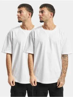 URBAN CLASSICS Herren T-Shirt Organic Cotton Curved Oversized 2-Pack In Weiß