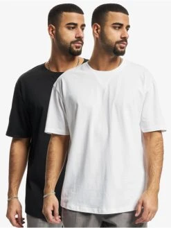 URBAN CLASSICS Herren T-Shirt Organic Cotton Curved Oversized 2-Pack In Weiß