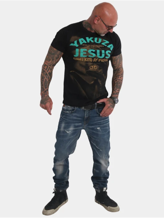 YAKUZA Herren T-Shirt Jesus In Schwarz 4 YAKUZA Herren T-Shirt Jesus In Schwarz – Bild 2