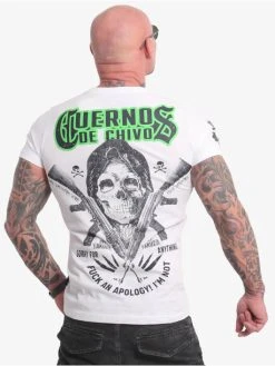 YAKUZA Herren T-Shirt Cuernos De Chivo V02 In Weiß -Only & Sons Shop yakuza t shirt weiss 833590 1